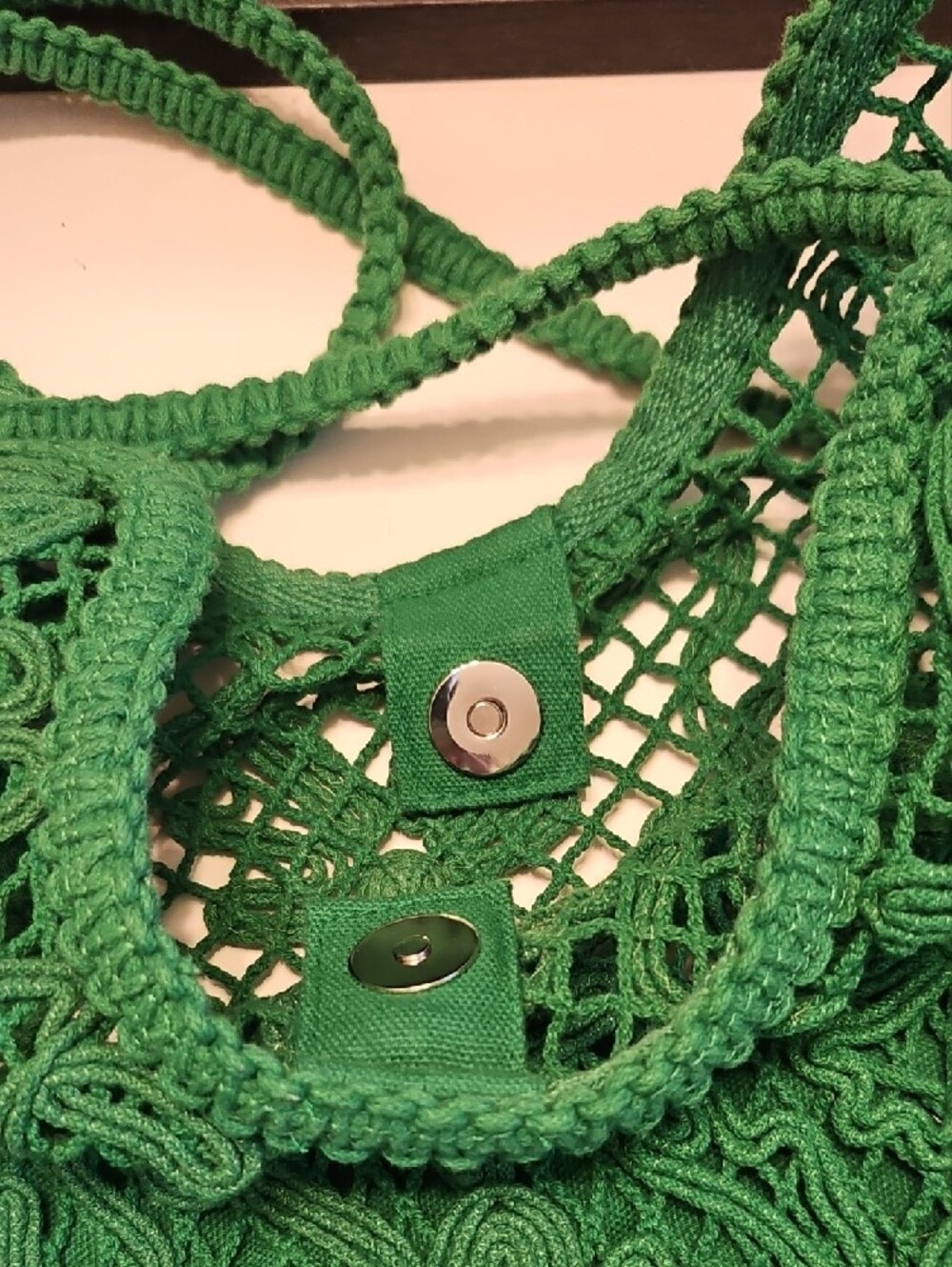 Desigual Green Floral Crochet Shoulder Bag - Picture 5 of 6